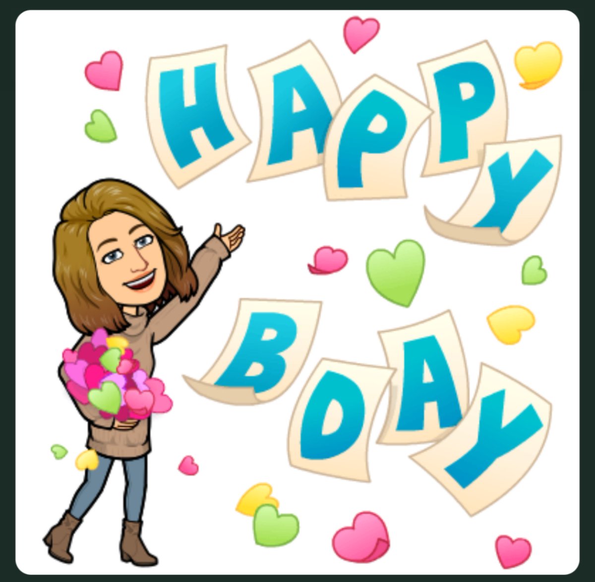 sandra_castle's tweet photo. Just sent my grandma this birthday @Bitmoji and she responded with 'so cute and fancy!' Don't need to give her another reason to be disappointed in me so please don't tell her I didn't actually create it. https://t.co/uW4N4ojDKa