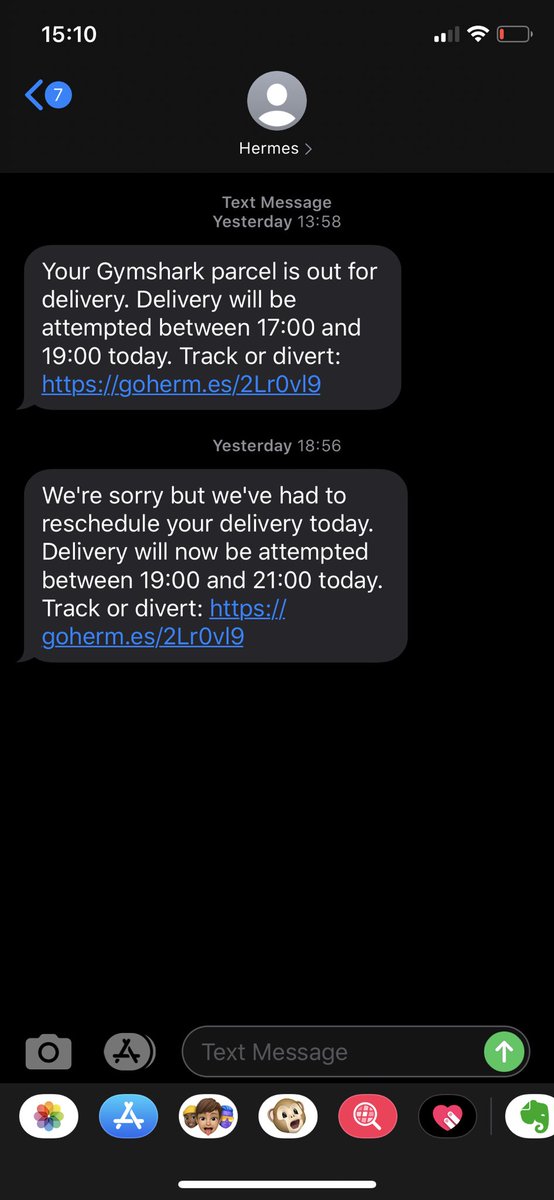 nr_inessa's tweet photo. @Hermesparcels please can you help determine when my parcel will arrive. This was yesterday evening. And I have no way to contact an actual human to get an explanation through your website? https://t.co/ckeArkJGFL