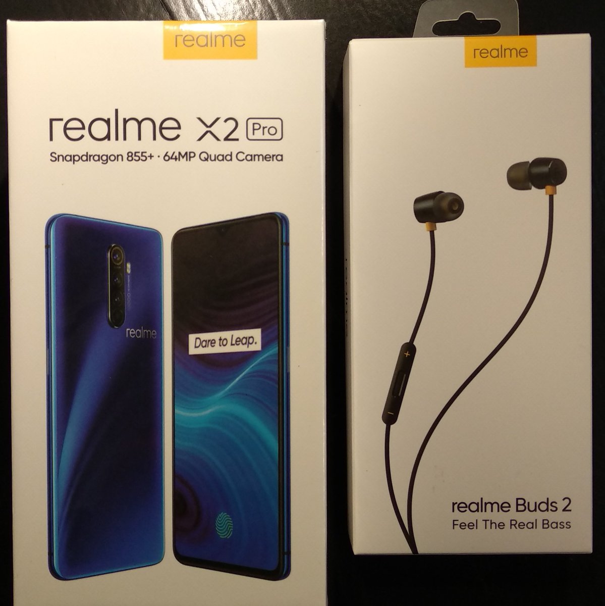 My new phone arrived! #Realme #RealmeX2Pro with the #BlackFriday free earbuds! Can't wait to set it up and use it!