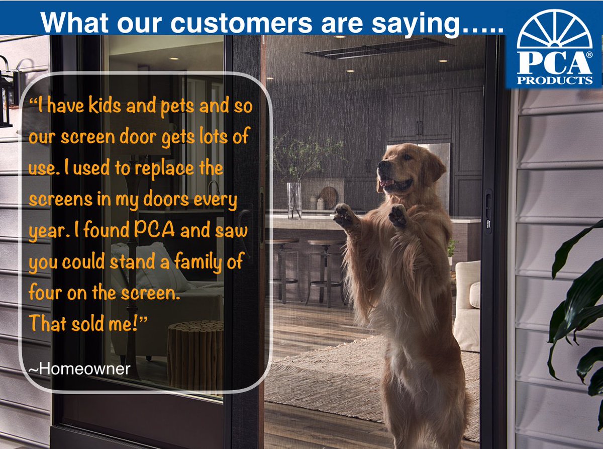 PCAProducts's tweet photo. Why are our screen doors the "Last Screen Door You'll Buy"? See what our customers are saying then
click➡️ https://t.co/6z2rWw7Ec5
to Find a PCA Products dealer near you!
#PCAScreenDoor
#ScreenDoors
#PCA
#PatioDoors
#FrontEntry
#Weloveourcustomers https://t.co/MNOcXWJ3rw