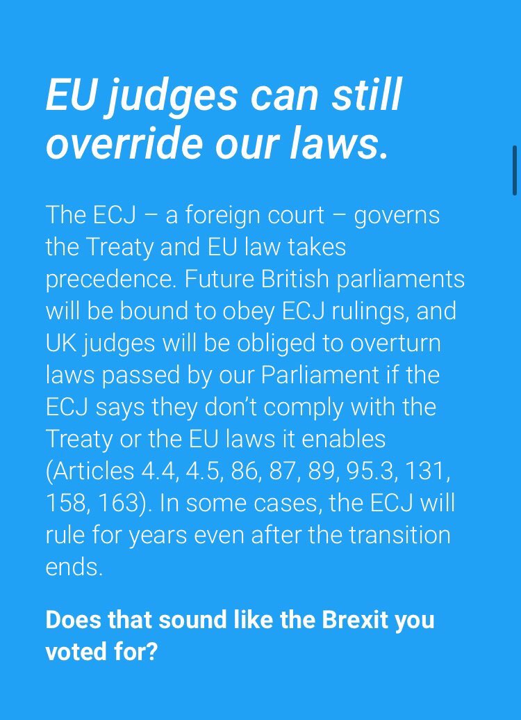 Does this sound like #Brexit to you? Even under Boris’s deal, we will still be bound to obey ECJ rulings! We need to change politics for good. #ChangePoliticsForGood #brexit #birmingham