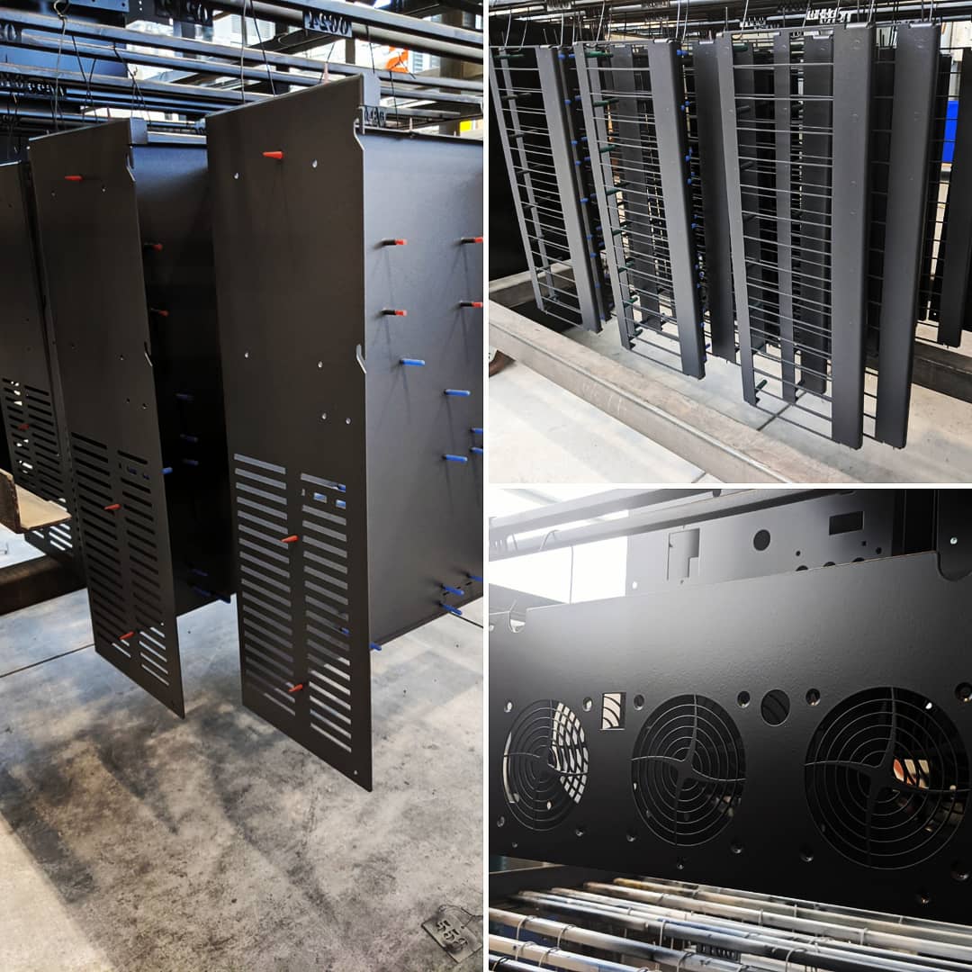 45Drives's tweet photo. Massive amounts of data storage in a durable steel chassis. That's how we roll 😎 Here's our servers going through production! 

#SysAdmin #datastorage #opensource #protocase #DataCenter https://t.co/IevbIJXlXh