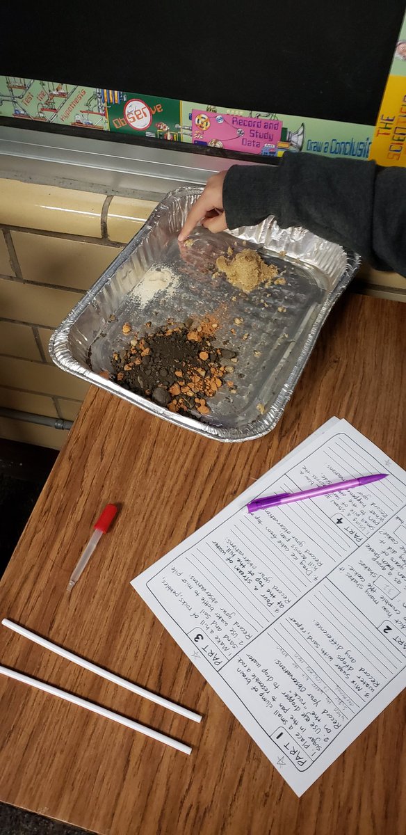 THoneyfield's tweet photo. Experiment about weathering, erosion, and deposition using wind, water, and ice!!! @BurlesonECISD @ECISDScience https://t.co/LO5V04KVsf