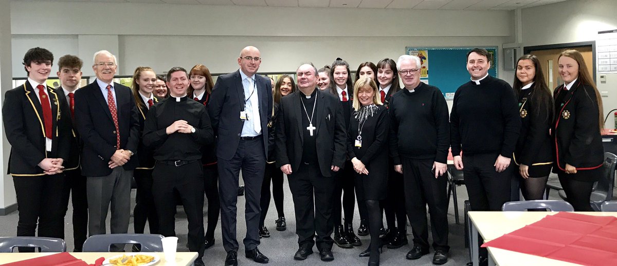 FrKane's tweet photo. Thanks to Bishop Toal for celebrating our Patronal Feast Day Mass today at @stambrosehigh. Thanks also to Frs Devlin &amp; O’Kane for joining us. St Ambrose..pray for us! @rcmotherwell @motherwellre @SCESDirector @StAmbroseRE @ambrose_hs @StAndrewsHS @staugustine_pta @StAugustine_PS https://t.co/GOZwxQ6zRu