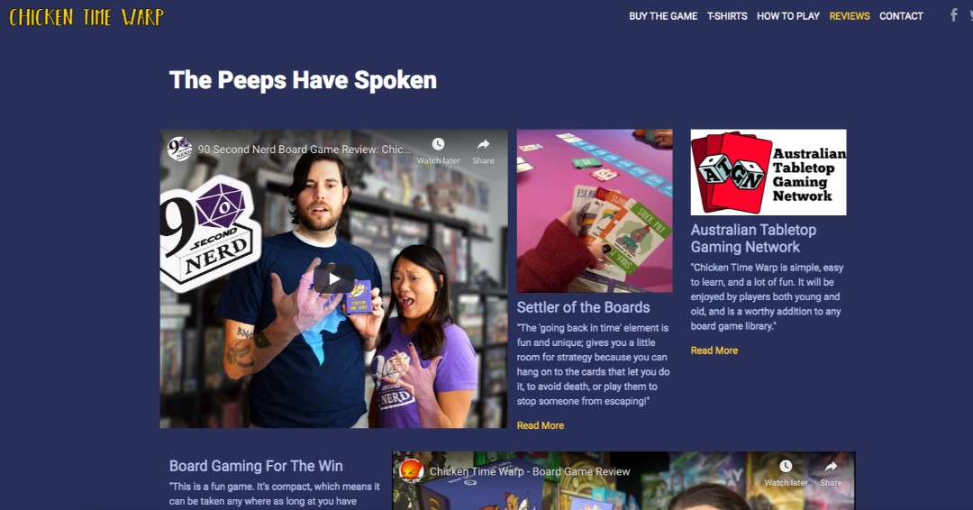 Chicken Time Warp has gotten a lot of great reviews lately so I decided to create a page where you can see any of the ones you've missed. If you're interested in reviewing the game, let me know! chickentimewarp.com/reviews.html