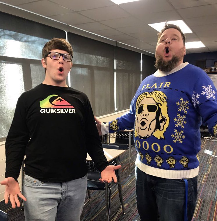 Day 4 of Sweatermas. Skyler went 2-0 last night wrestling. He is looking to channel his inner <a href="/RicFlairNatrBoy/">Ric Flair®</a> to stay undefeated!! Good luck today Warrior Wrestlers!! #Wooooooo #BeAWarrior