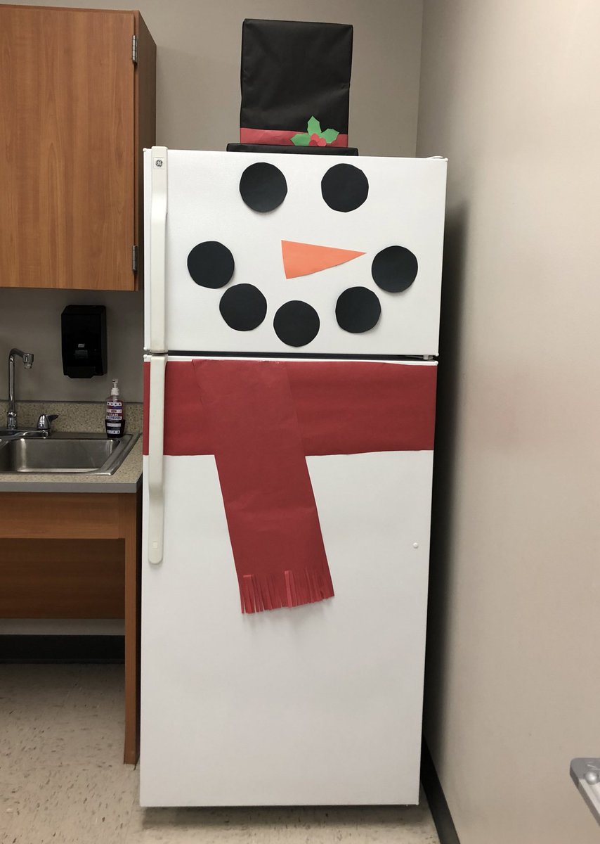 SPearlmutter's tweet image. Excited to announce the return of Fridgy the Snowman for the holiday season! #winter #deckthehalls