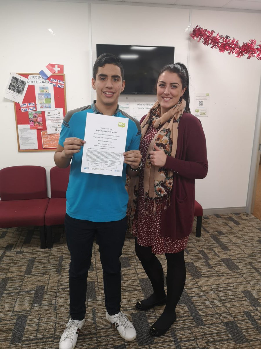 BLC_Bristol's tweet photo. Massive congratulations to our students finishing their #ExamPreparation courses today - especially to Sergio, who after only 9 months has progressed from A2 to C1 level and scored a 7 on his #IELTS this week. 
We couldn't be prouder and will miss you so much! 💚 #ukelt https://t.co/03Gaya733W