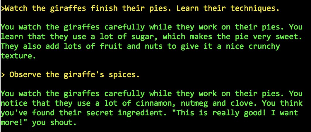 >Watch the giraffes finish their pies. Learn their techniqu
