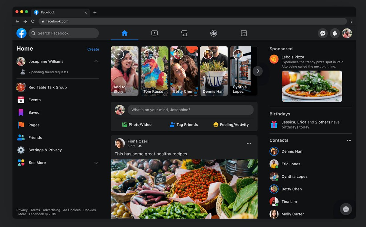 bergasthouse's tweet photo. Facebook is introducing a dark mode, we think it looks great. What do you think?
@BergastHouse #nativetodigital @facebook https://t.co/LL1HuzA3lk