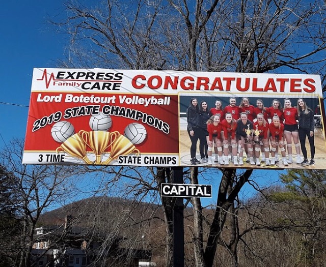 BCPS_tweets's tweet photo. Thanks Express Family Care for this awesome billboard celebrating the Lord Botetourt Volleyball team for their 3rd state championship! https://t.co/Jn9WTgovyK