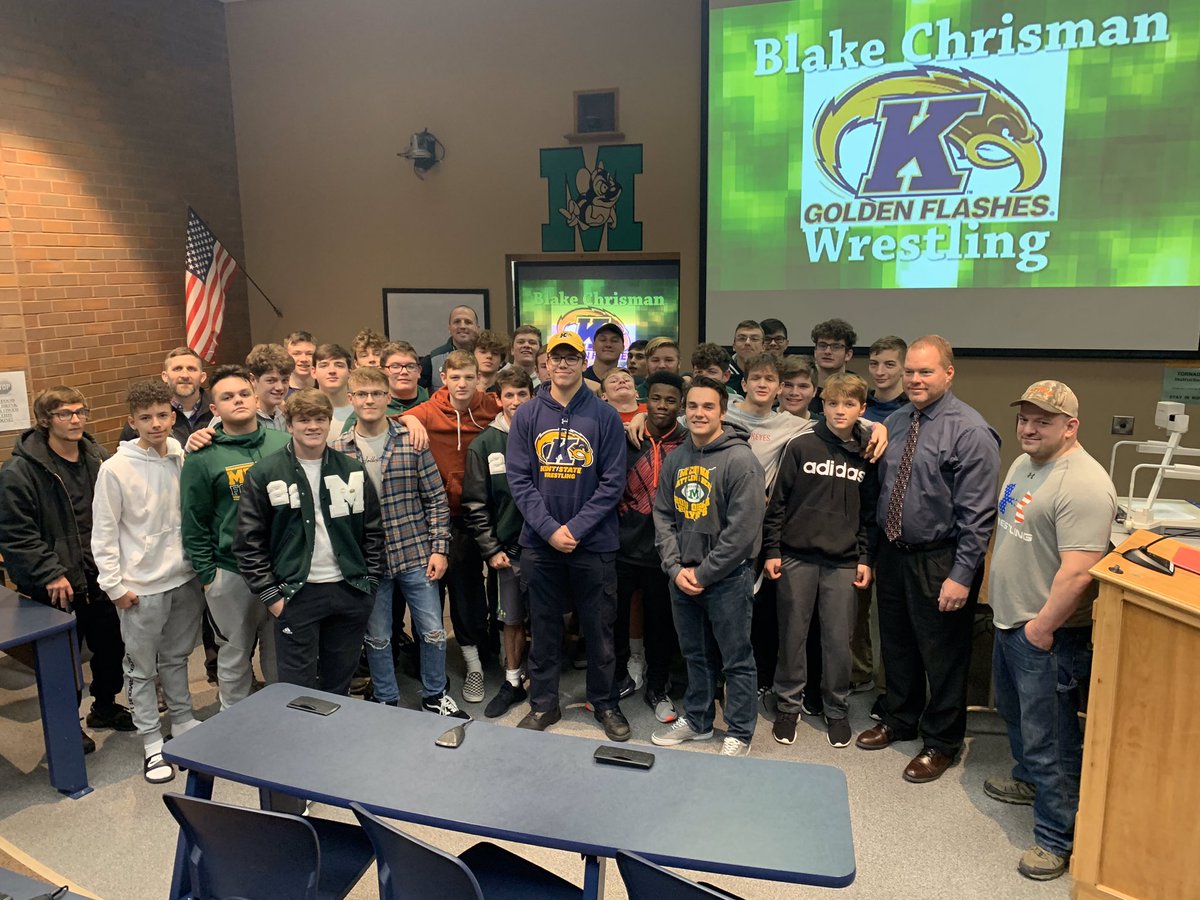MedinaRugby's tweet photo. Congrats to Blake Chrisman @ChrismanBlake signing his NLI to join @KentStWrestling.

Blake also brings his @MedinaWrestling skills and toughness to the rugby field playing at Inside Center, and once made a team-record 21 tackles in a single match. https://t.co/VcMsO5pcSu