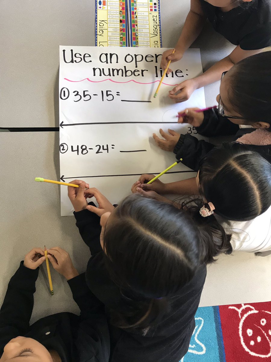 Mrs_Ricca's tweet image. Room 405 is working together to use different strategies to solve subtraction problems! #mathminds #RBBisBIA @MsMalluzzoRBPS @rbpsEAGLES