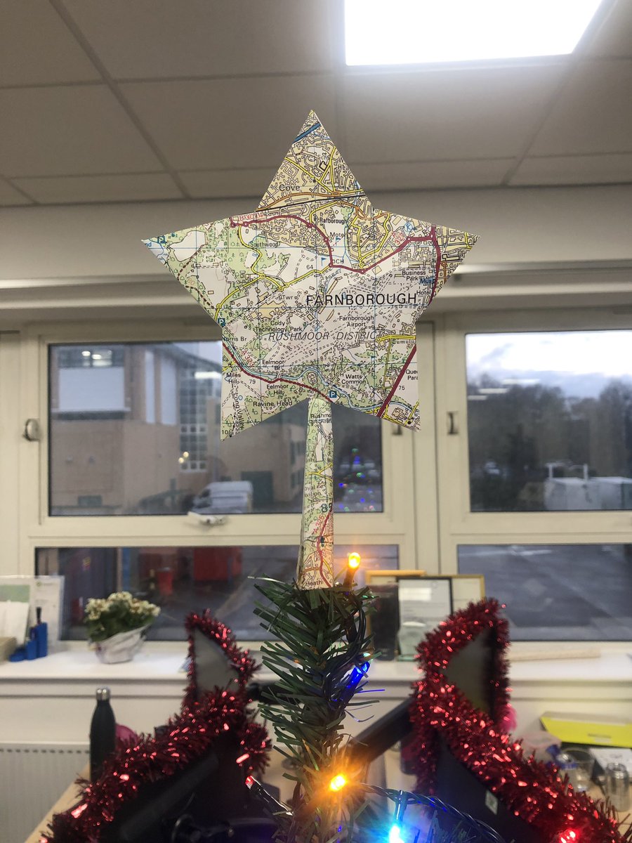 emapsite's tweet photo. Christmas has arrived at @emapsite HQ and the @OrdnanceSurvey mapping star has pride of place at the top! 🌟 #Christmas https://t.co/NJ8X7dnp9w