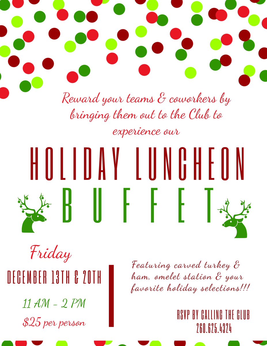 Reward your teams &amp; coworkers with a fabulous Holiday Luncheon Buffet at Sycamore!!!