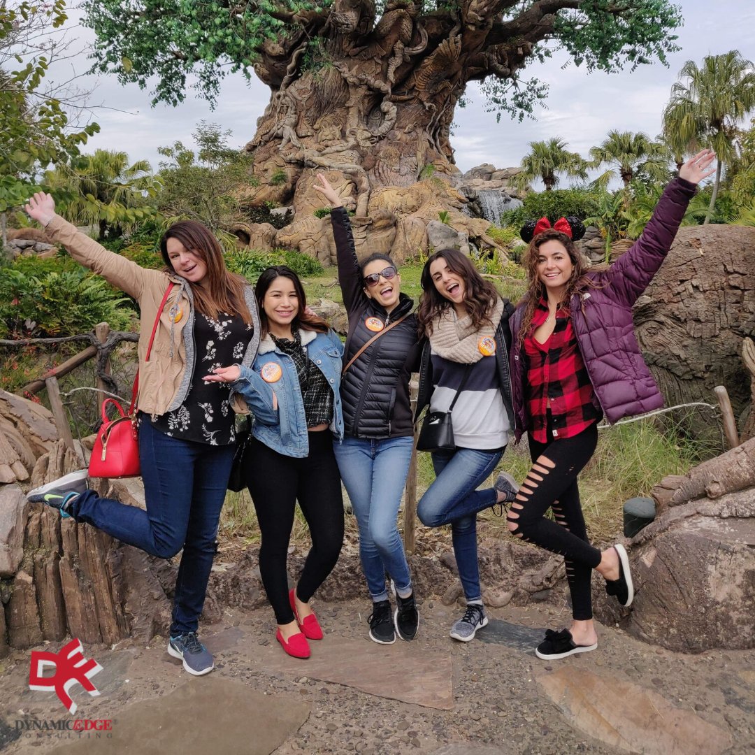 Dynamic_Edge_LA's tweet image. It&apos;s #FlashbackFriday! The #DynamicEdgeConsulting crew had a blast kicking off 2019 at Disney&apos;s #AnimalKingdom in Orlando! 🌍🌳