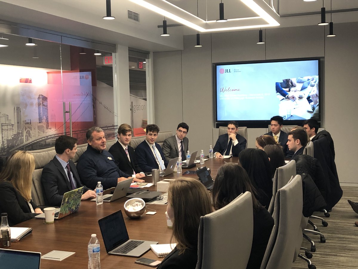 Pitt_Business's tweet photo. Pitt Business students are at JLL today for the first of five Real Estate Academy sessions, learning about all aspects of commercial real estate! https://t.co/YZcmOog6Pg