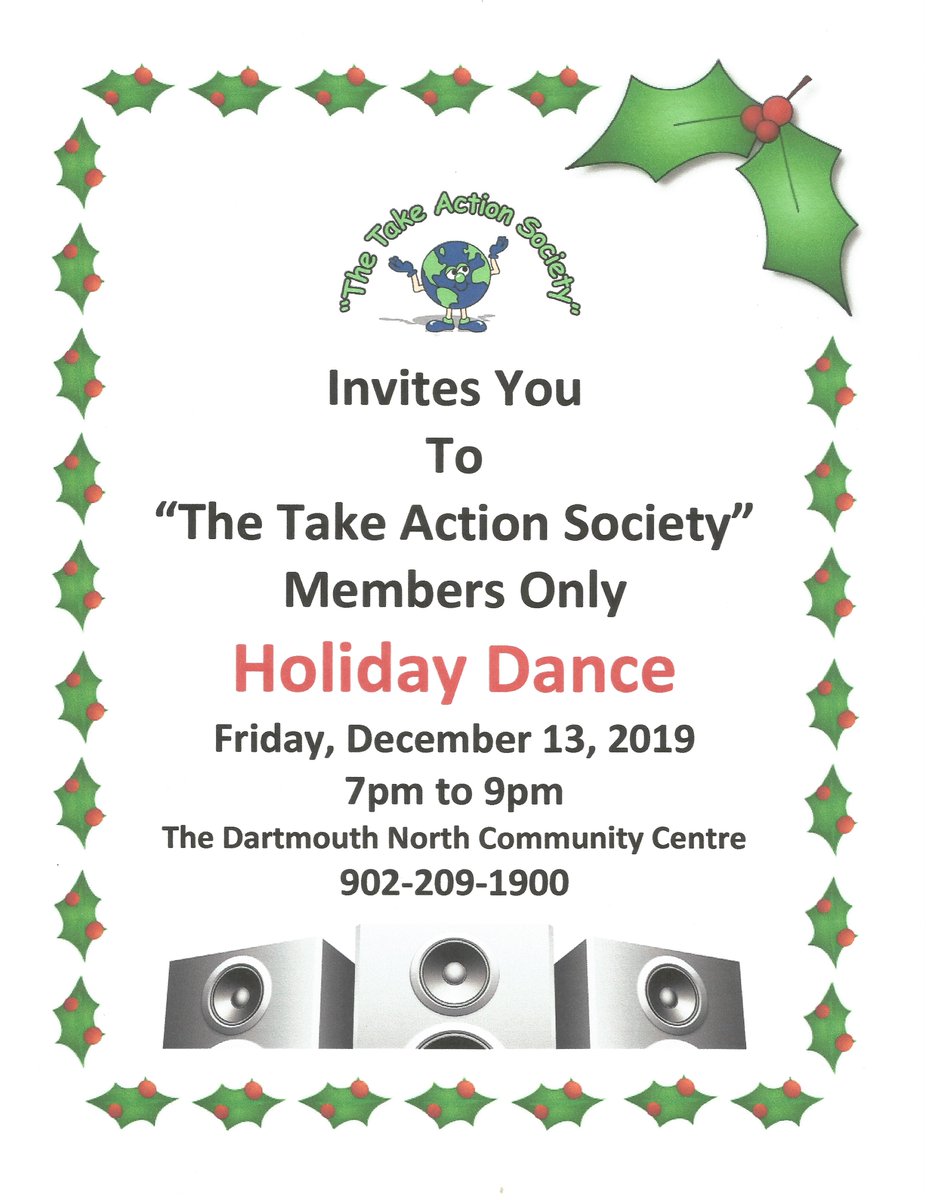 TakeActionGroup's tweet image. All TA Members are Invited to the #Holiday #Dance #Celebration with the Infamous DJ @BrandonWalkerNS on December 13, 2019 from 7-9pm - TA Members are Permitted to Invite One Guest