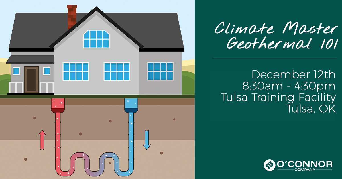 Do you want to know more about geothermal concepts and communication controls? Join us for an introduction on proper installation procedures and methods in Climate Master Geothermal 101 at our Tulsa Training Facility on December 12th! Find out more here: bit.ly/2nfUbnt