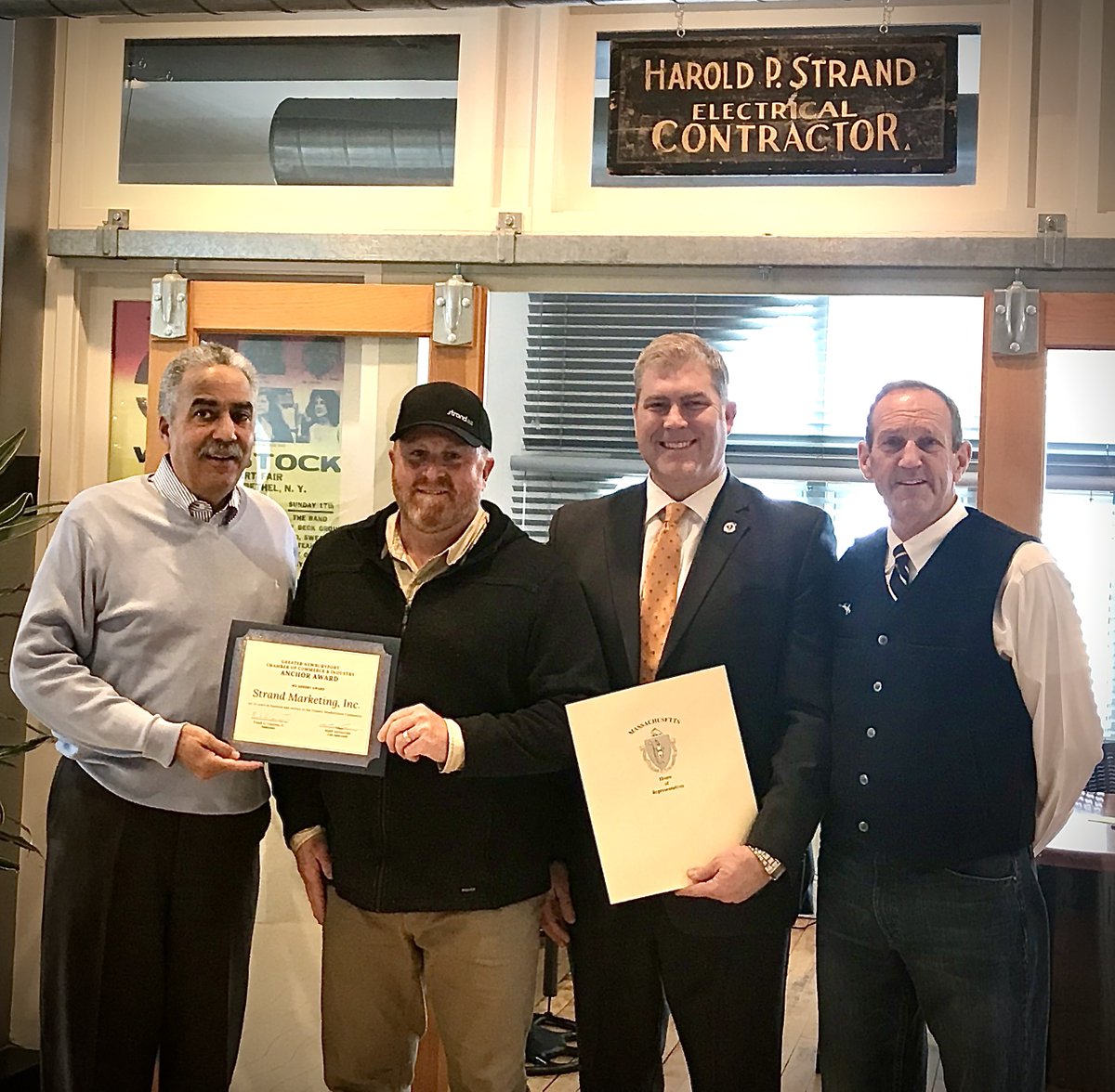 Humbled and honored to receive recognition from State Rep. James Kelcourse and the Greater Newburyport Chamber this week for being in business for 25 years, and for our dedication to community service in the area. Thank you all very, very much. #25years #BTOB #experts <a href="/Strand_D/">David Strand</a>