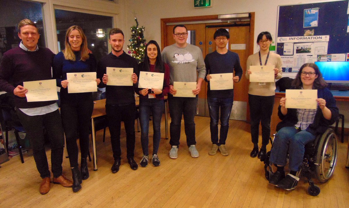 Congratulations to Michela, Carrie and Will on winning prizes at the Final Year Symposium. Well done to all speakers as the quality of the talks was very impressive.