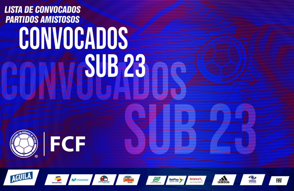 Convocatoria Selección Colombia Masculina Sub-23. bit.ly/2DUwYwg