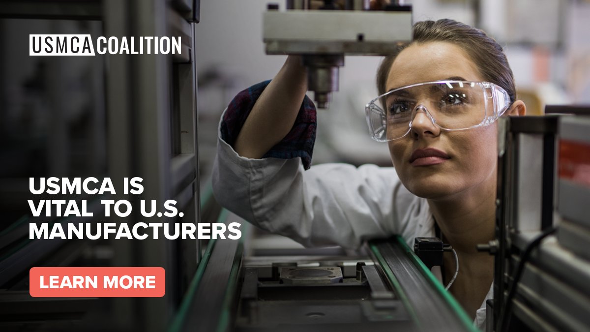 U.S.-manufactured goods exports to Canada and Mexico support the jobs of more than 2 million men and women at more than 43,000 manufacturing firms across the United States. It's time for #USMCAnow.