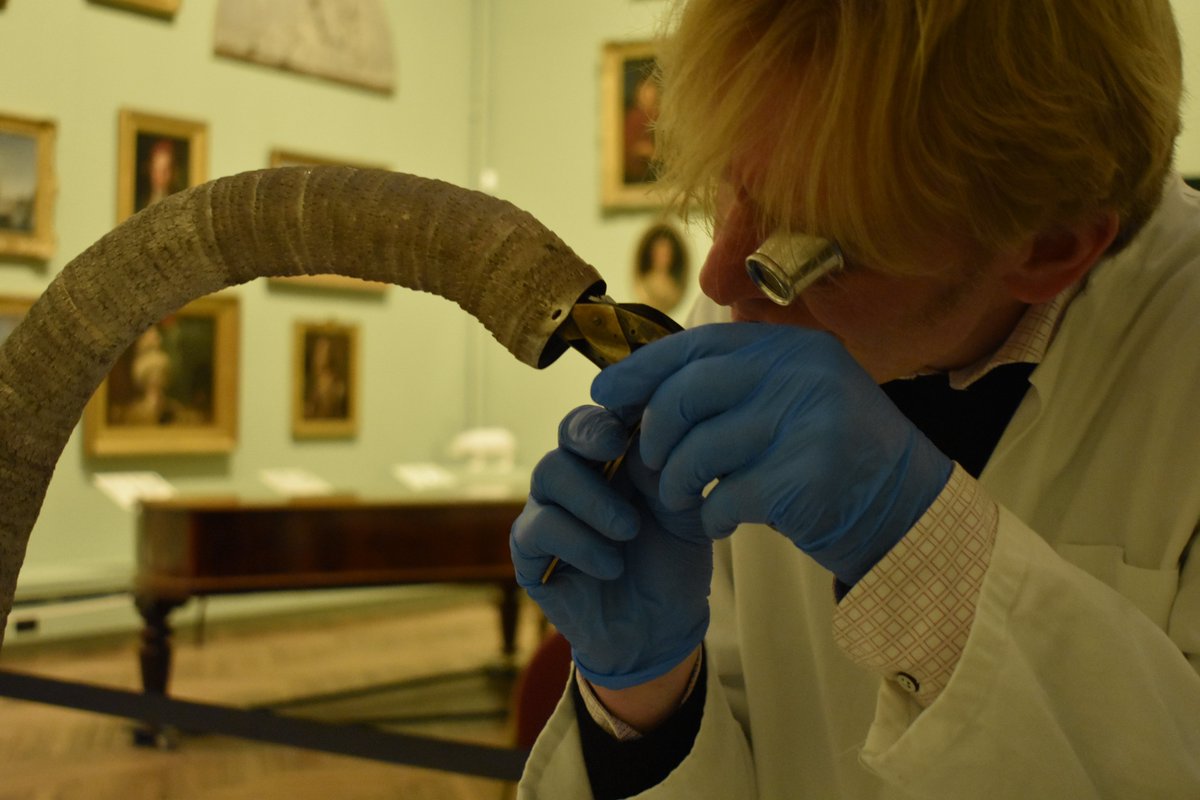 bowesconserves's tweet photo. Some conservation work on the Silver Swan @TheBowesMuseum. Replacing the fish which had fallen out of the swan's mouth. #clockwork https://t.co/LNoj9zLqky