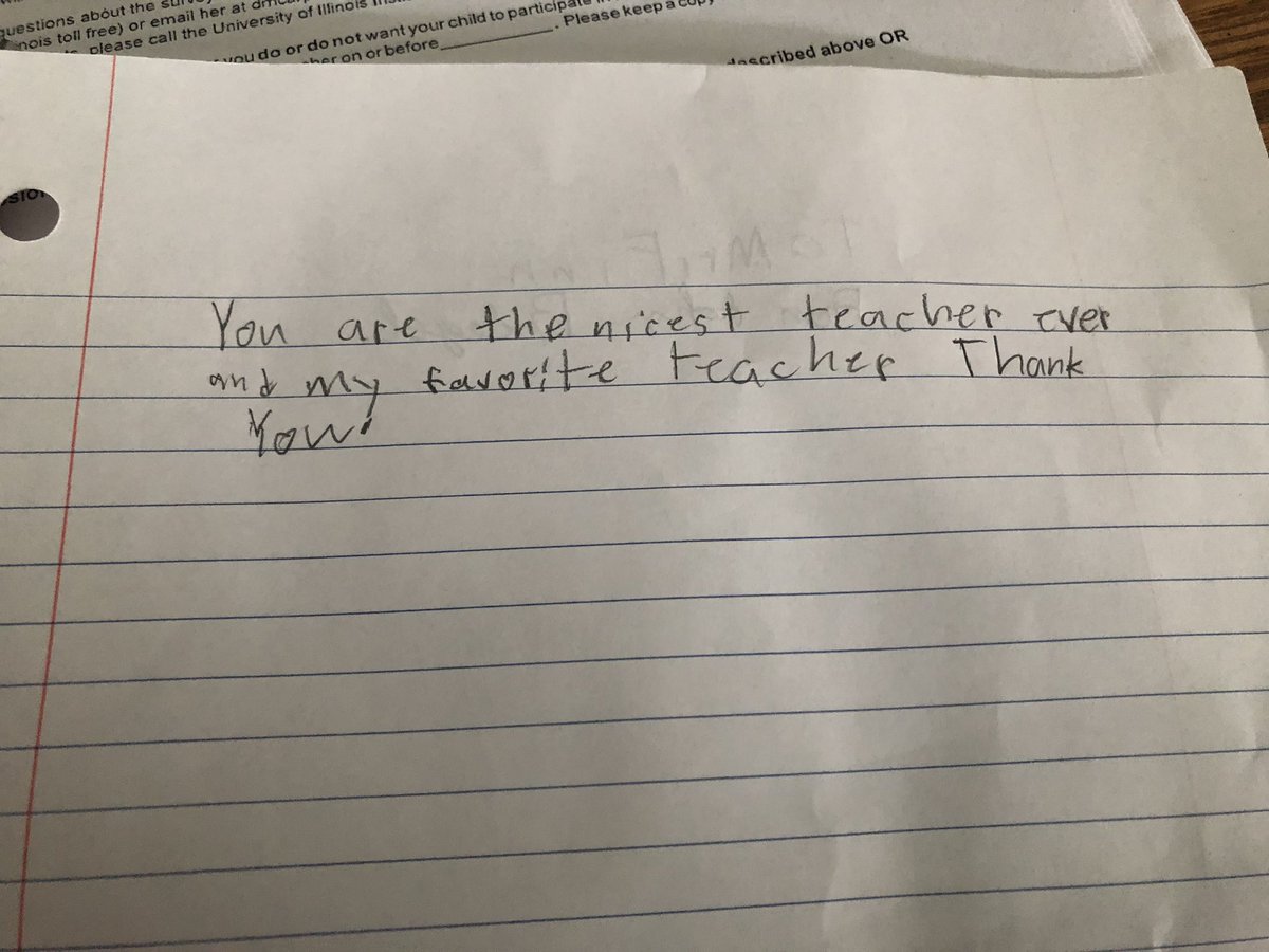 JM_Finn's tweet photo. A note from one of my 6th graders. Made my entire quarter. #teaching #longtermsubstitute https://t.co/Q6oFicdZta