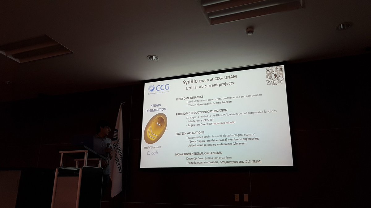 synbiomx's tweet photo. Gustavo Lastiri de @ccg_unam nos comparte el trabajo que realizan en el grupo del Dr. José Utrilla Carreri @joseutrilla #synbio MX https://t.co/eE1SzNjv5j