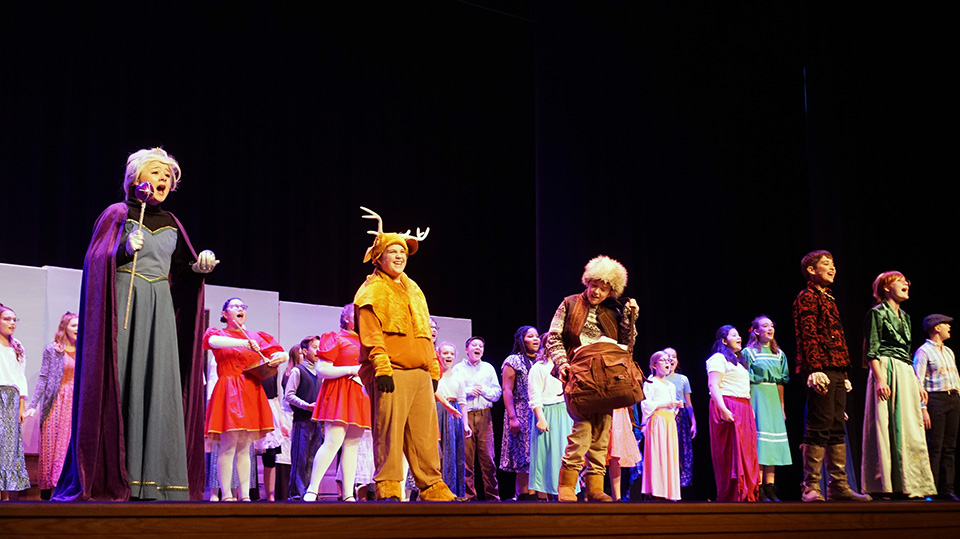 LSPioneers's tweet photo. Students had a blast this morning at @MartinMeylinMS Frozen Jr. teasers! There are still three more opportunities to catch this great show - tonight and Saturday at 7pm and Saturday at 2pm. Tickets are $5 and are available at the door for all shows. #LSPioneers https://t.co/TC4YJo0GEY
