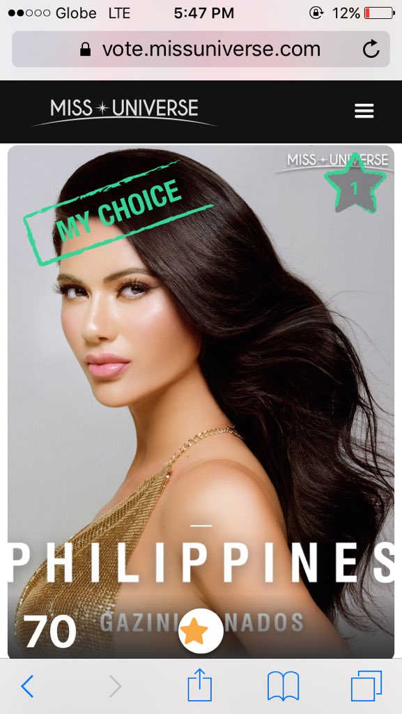 Yun pong hindi pa nakakaboto para kay Gazini sa voting sa Miss Universe for a spot sa Top 20 sana bumoto na po habang may oras pa. Sayang po ang bawat boto niyo. Malakas bumoto ang mga kalapit na bense. #MissUniverse2019 #GaziniGanados 🇵🇭❤️🙏🏻