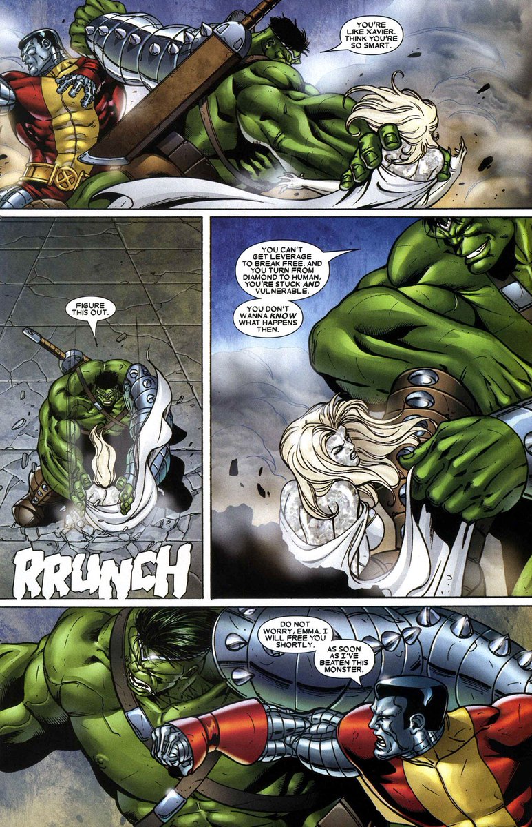 Easily takes hits from World War Hulk, leading him to resort to sticking her into the ground