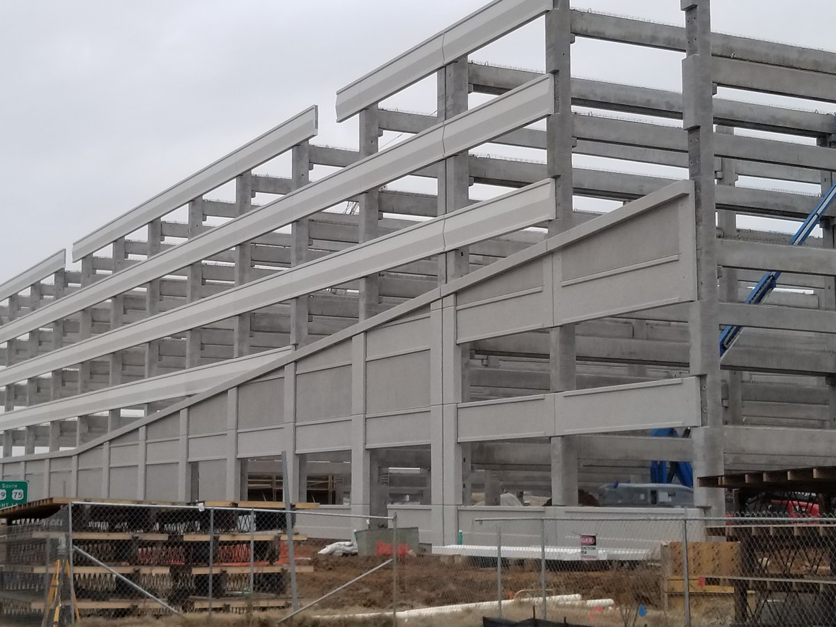 Our hybrid parking garage is being constructed for the 3,075 car garage for <a href="/ChoctawCasinos/">Choctaw Casinos & Resorts</a> in Durant, OK. The post tension CIP deck will offer the owner the quality and durability they expect with minimal maintenance while the precast columns and beams speed construction.