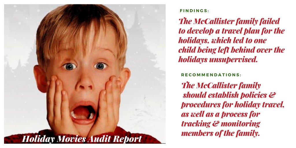 AustinAuditor's tweet photo. We haven't done our audit report of movie plots in a while. So this holiday we will shower you with our nerdiest hot take on our favorite holiday movies.
First up, Home Alone!
#holidaymovies #keepauditingweird #nerdalert https://t.co/52iUkbjJzH