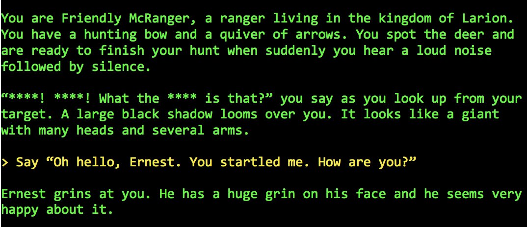 A large black shadow looms over you. It looks like a giant w