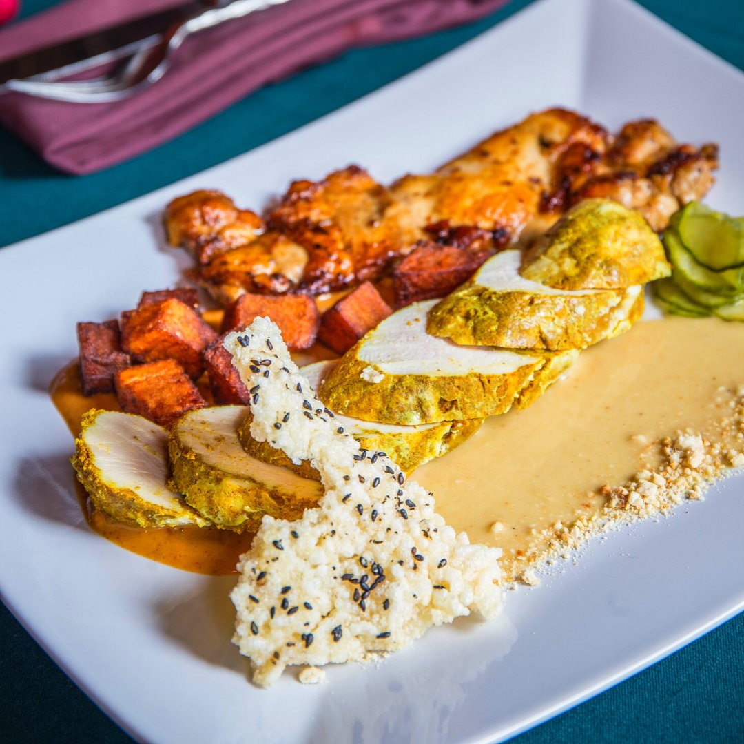 ArchipelagoUK's tweet photo. We still have a few tables for tonight’s dinner!
Who's coming over?

✨ Aromatic and spicy chicken, massaman sauce, cashews butter pickled cucumber and spicy potatoes cubes. https://t.co/qMGkdVkH4w