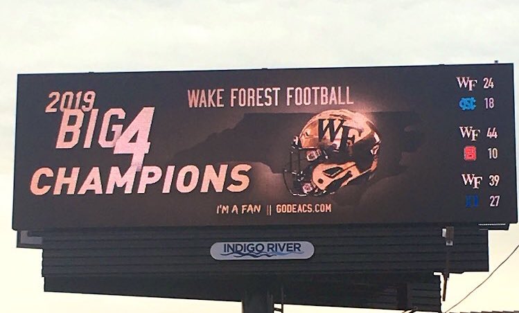 WakeFB's tweet image. RT or Like this if you’ve seen our #Big4Championship Billboard throughout North Carolina! 

#GoDeacs