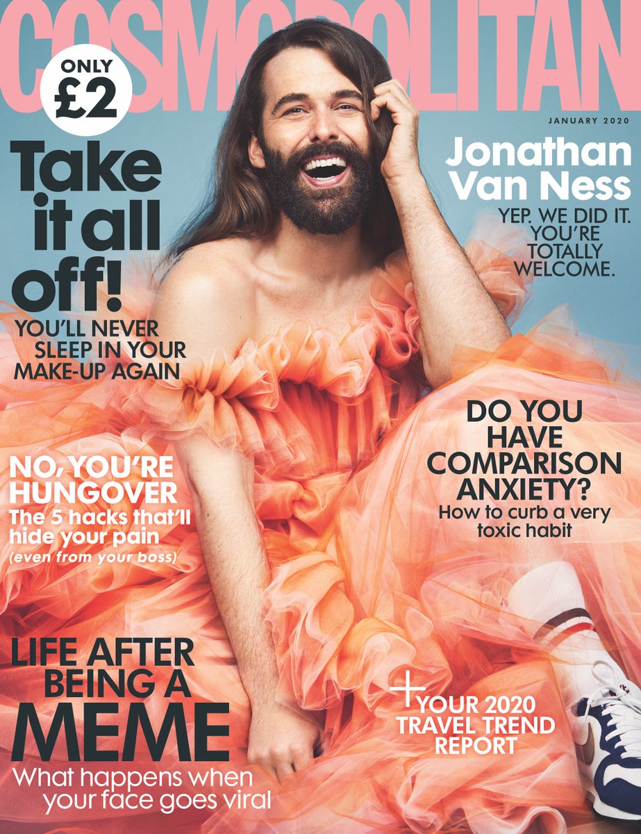 Our groundbreaking new cover, featuring joyous human <a href="/jvn/">Jonathan Van Ness</a>, is out in shops now! Please go and support magazines that are trying to change the game a bit, it really does make a difference.
