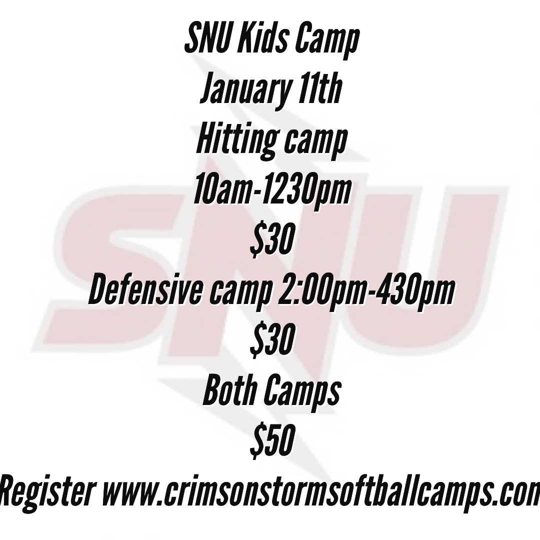 SNUSoftball's tweet photo. Kids camp Jan 11th! Register on online at https://t.co/9V3aFBR8WU https://t.co/GyPER99DYJ