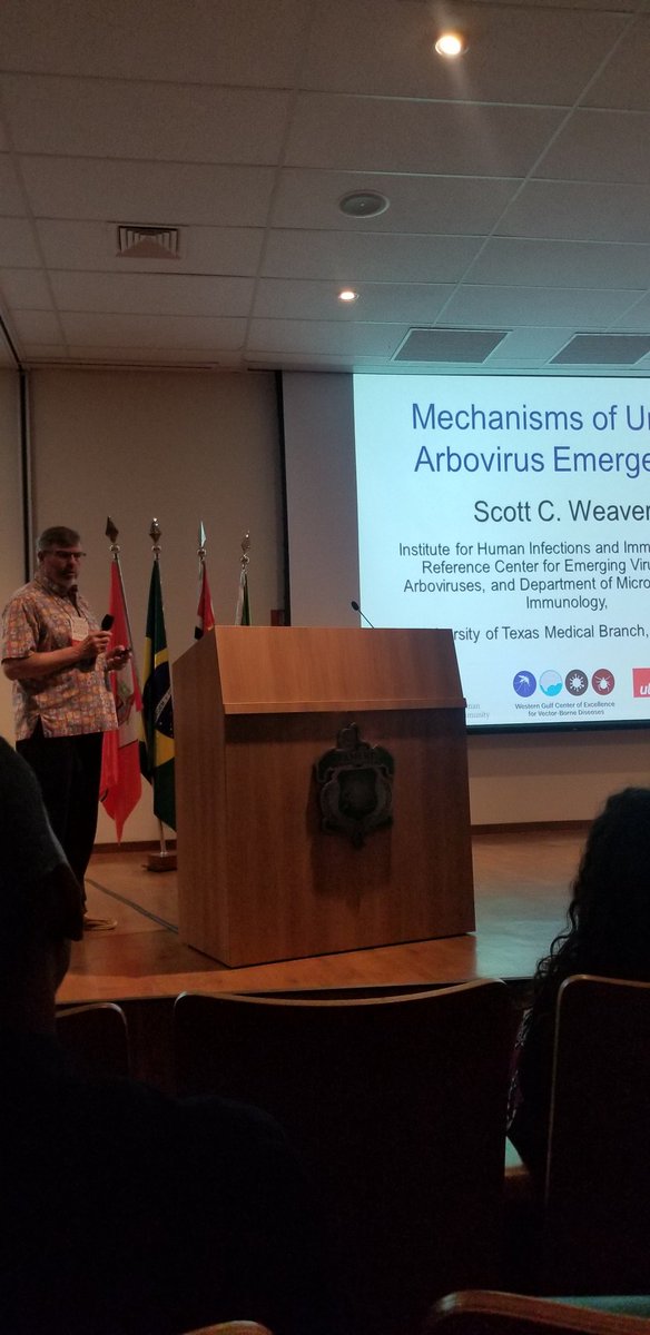 In Brazil @FAMERP #arbovirus conference with some of our <a href="/UTMBPathRes/">UTMB Pathology_Research</a> researchers! <a href="/scottweaverutmb/">Scott Weaver</a> <a href="/Vasilakis_Lab/">Nikos Vasilakis</a> <a href="/Rossi_viruslab/">Dr. Shannan_Rossi</a> @Dr_LisCis and Dr. David Walker. pic.x.com/8UZIpmZGm3