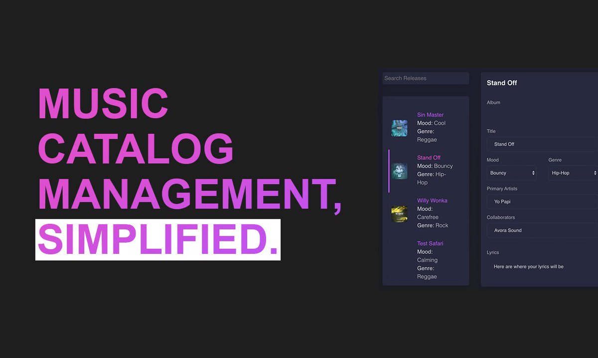 KaranRBeghi's tweet photo. @Musicspace_io has launched On Product Hunt! Be sure to check us out! Music catalog, made simple! 

✅ Store your music catalog effortlessly
✅ Store your metadata
✅ Store your track files (MP3/WAV's)

https://t.co/HCofIS6bEr https://t.co/VMQXJsy4fS