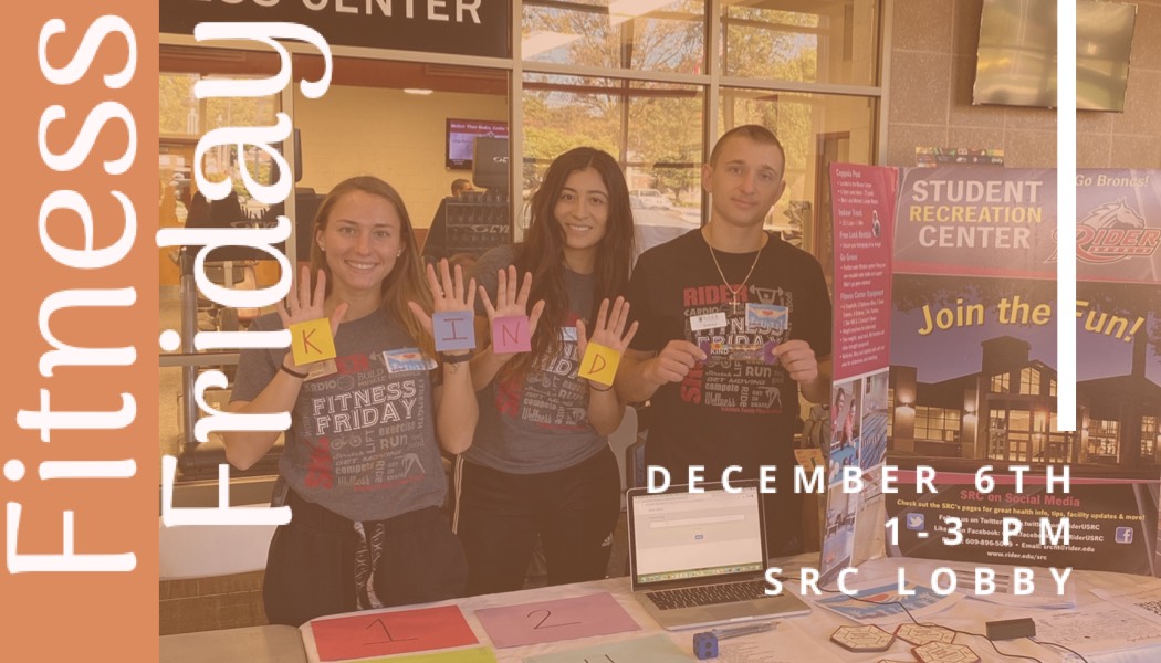 RiderUSRC's tweet photo. De-stress with the SRC! Join us today along with Gourmet Dining, Rec Programs and A.S.A.P! We have give-a-ways and goodies for all! https://t.co/zvXw6fr1D2