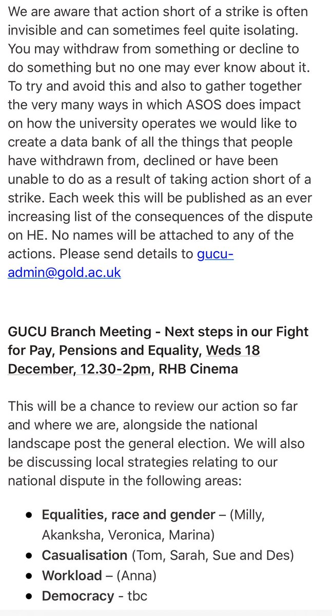 Goldsmiths UCU tweet media
