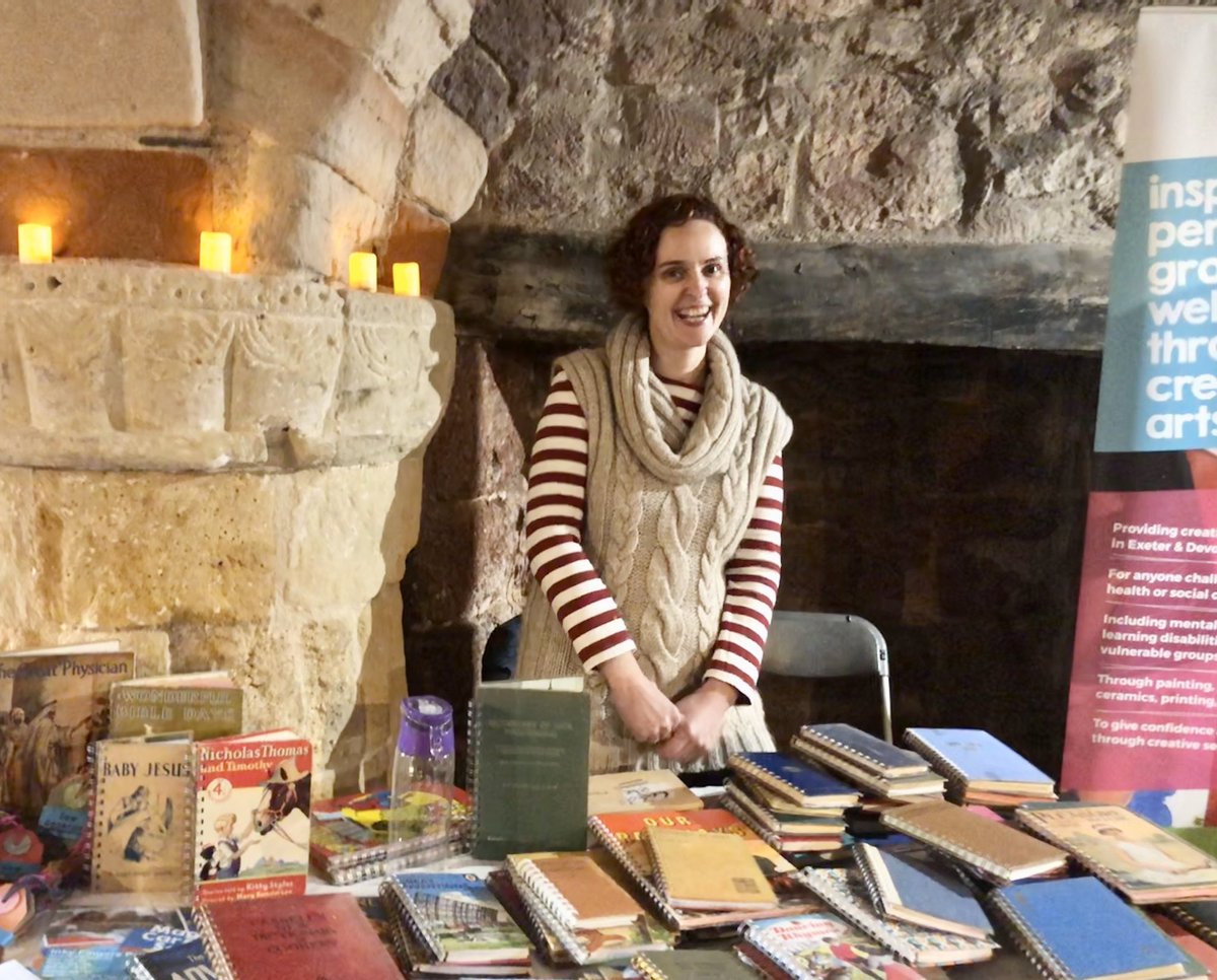 whatKTdoes_now's tweet photo. Proud to see @EX1magiccarpet @InkyFingersX stall @nixpriory #StNicksDay fayre. We had fab time, & raised loads! Thank u for having us, #stnicholaspriory ❤️ #visitexeter #exeterliving #artherapy #supportlocal #localcharity #artsforhealth #disabilityarts #recyclednotebooks #exeter https://t.co/U2KP6XDxtG