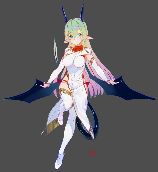 ドラゴン娘適当塗り(`、3_ヽ)_ 