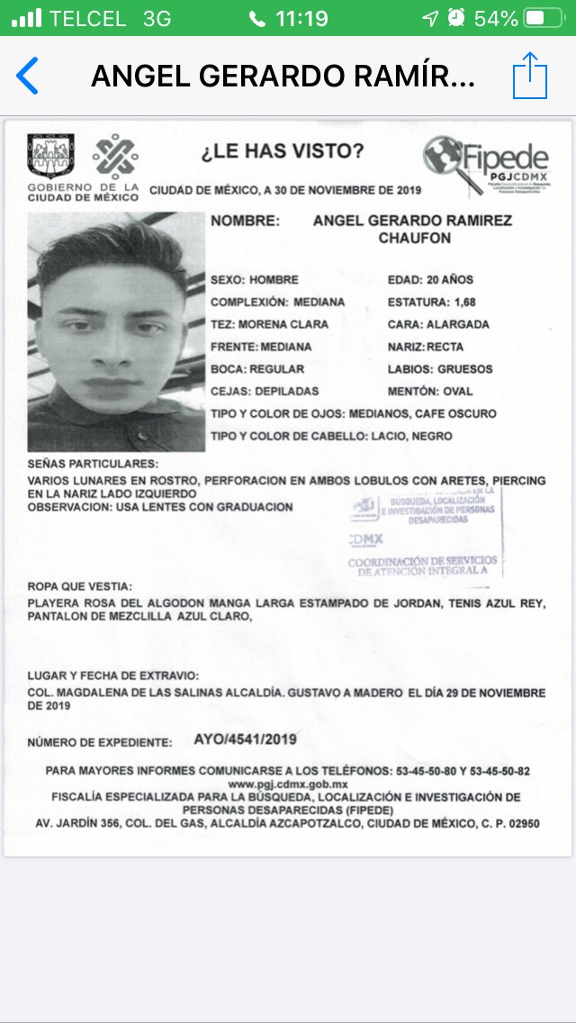 MoramuaS's tweet image. #TEBUSCAMOSANGEL apoyo para difundir @jrisco @retioDF  @locatel_mx @CiroGomezL @AristeguiOnline @maucastilloa