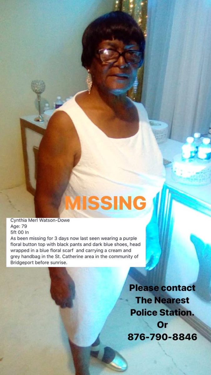 Missing: My friend’s grand aunt she has alzheimer's answers to the name Ms Watson