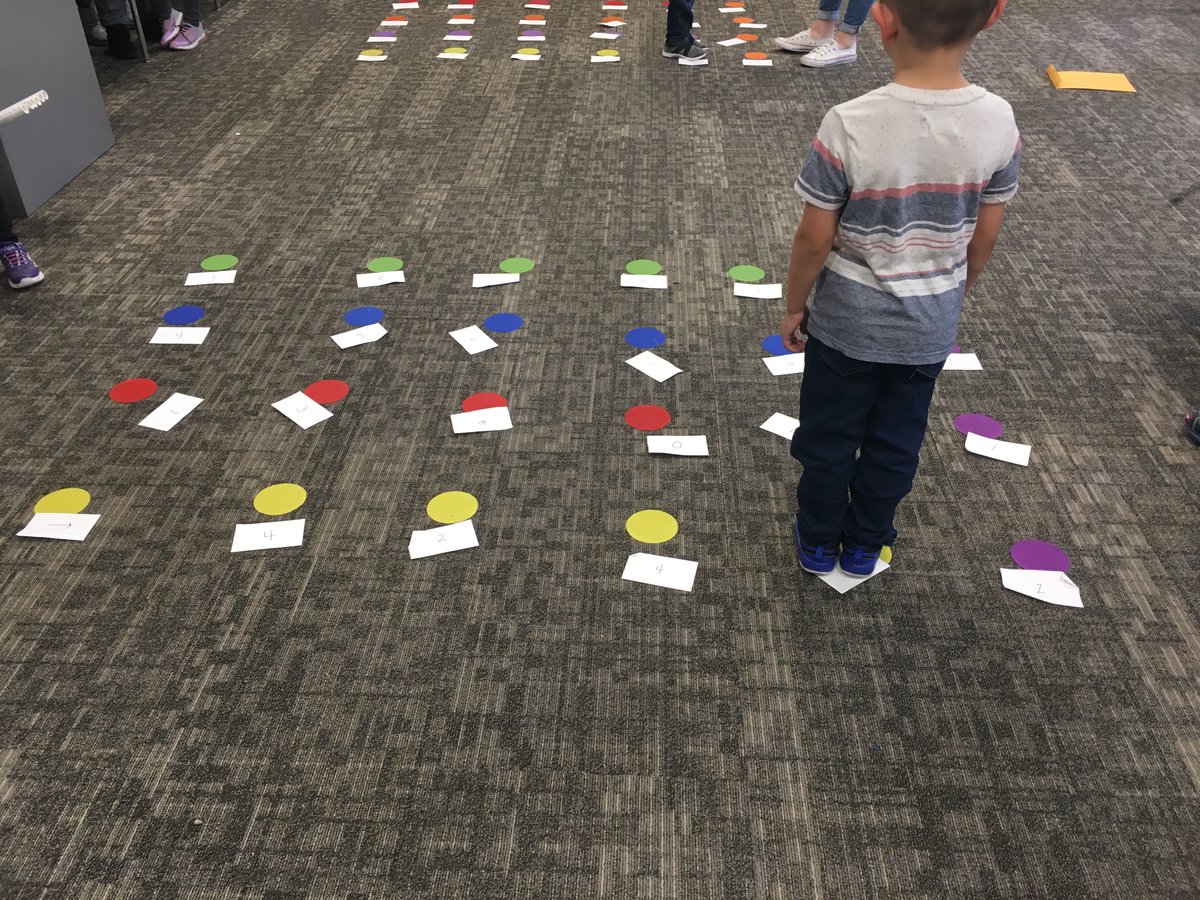 RiggsRealWorld's tweet photo. Loved this Unplugged activity: Twister coding @district49 Bennett Ranch Elementary's #HourOfCode Field Day! Even cooler was watching Falcon Middle School 8th graders running the station! @PoulsenEdu #d49Edventurers #empowerFZ #CSforD49 #CSforAll #CSforGood @PamLewisEDU https://t.co/VA6MuxxrJS