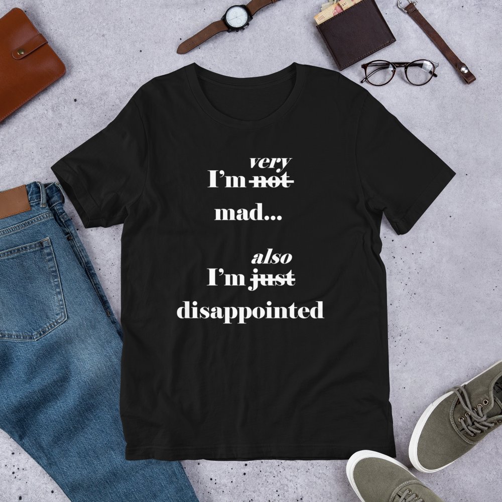 Novelty T-shirts for new parents - available at parentshirts.com.

#parentshirts #newparents #giftsforparents #giftsfornewparents #noveltyshirts #noveltygifts #parenting #imnotmadjustdisappointed #madanddisappointed